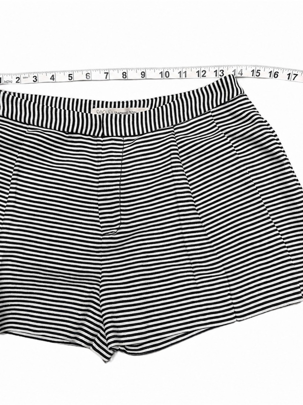 RACHEL Rachel Roy Black & White Striped High-Waist Shorts